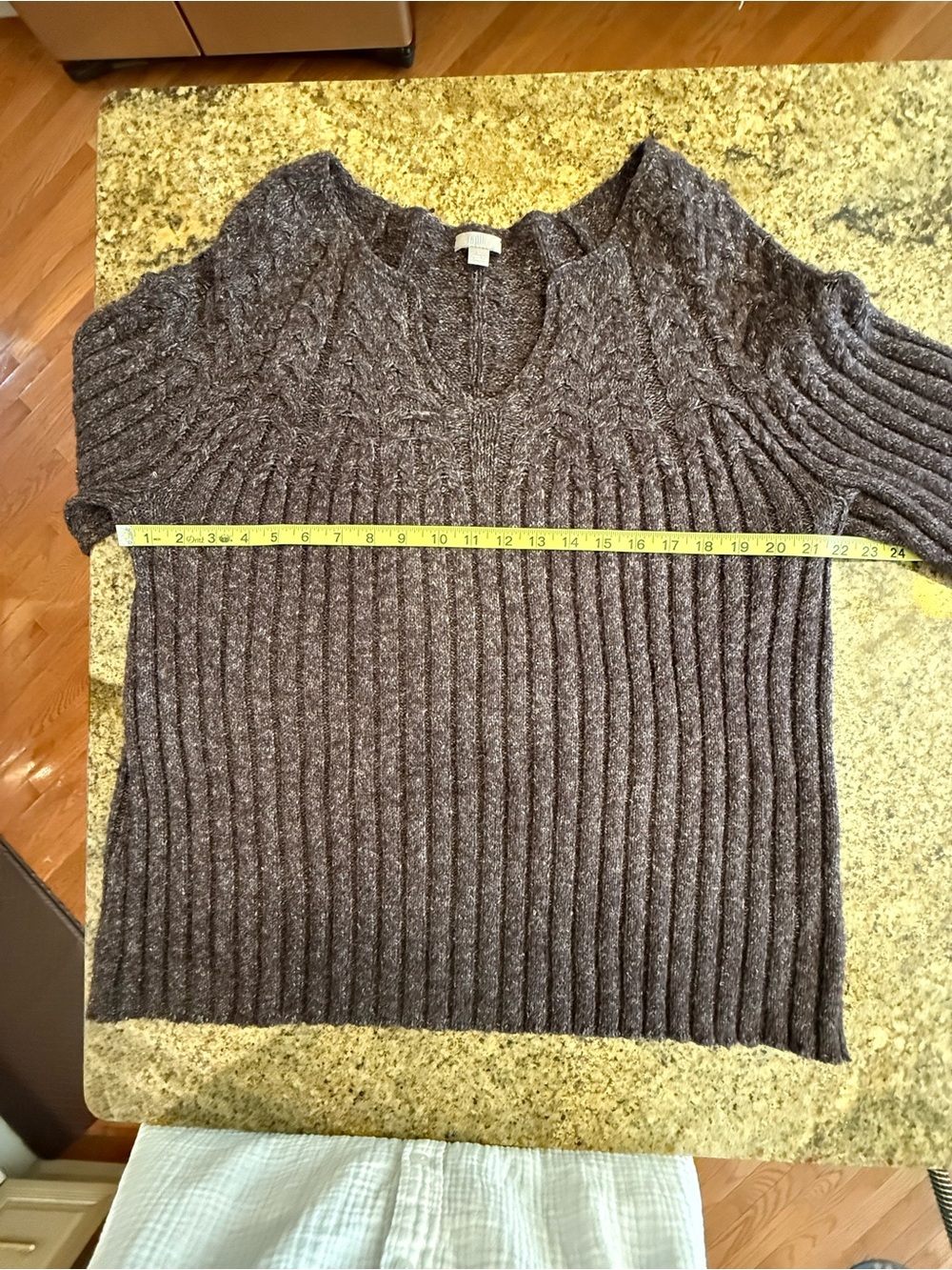 J. Jill Textured Plum  Ribbed Knit Sweater Size L